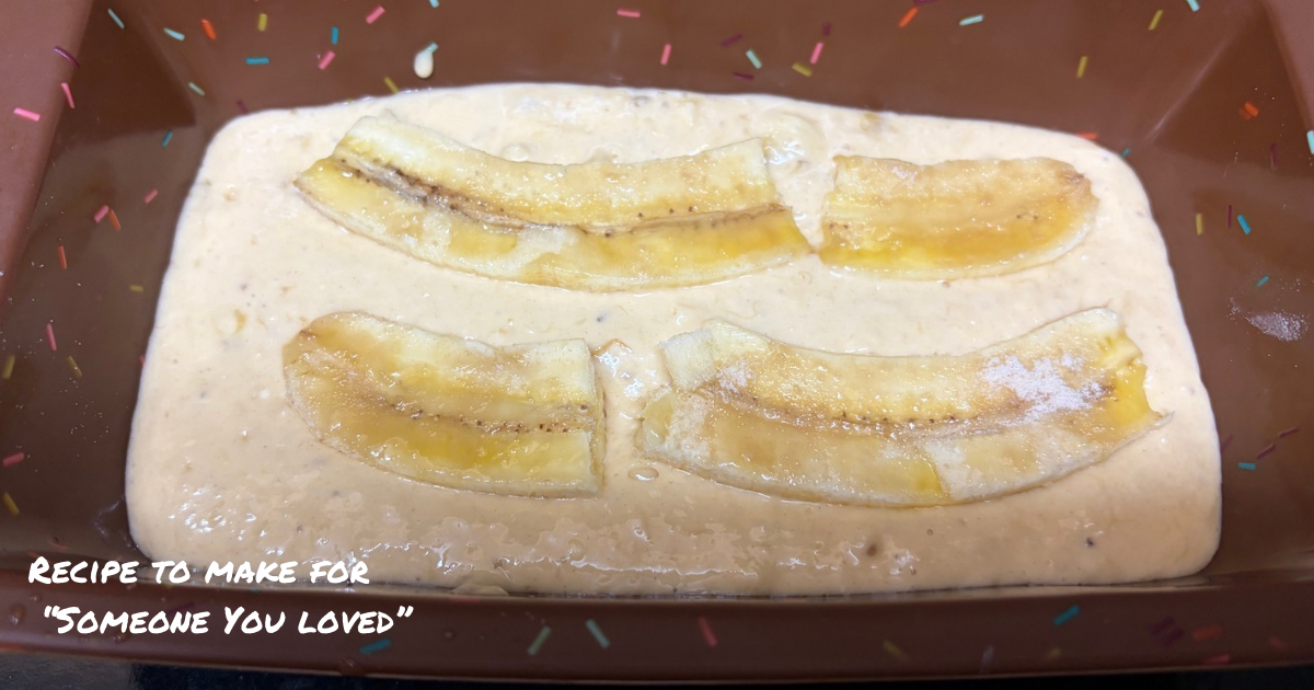 オーブンに入れる前のバナナケーキ